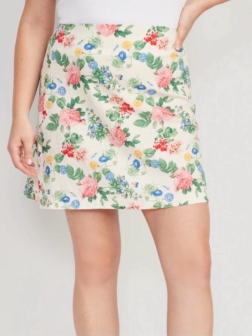 Old Navy Linen Blend Floral Skirt
